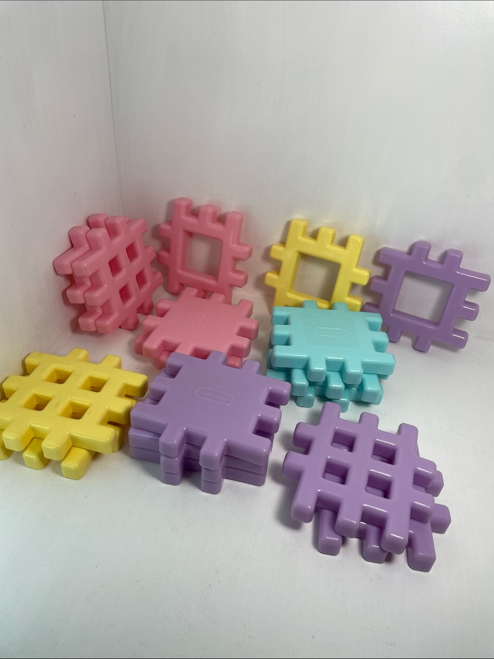 Little Tikes 90s Vintage Pastel Waffle Blocks- Pink, Purple, Baby Blue, Yellow